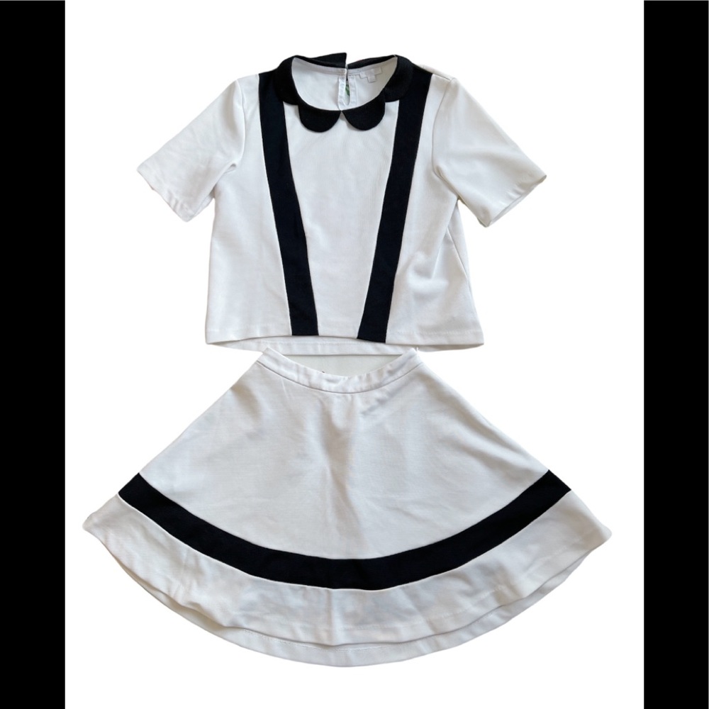 🌟H OTPICK🌟 B+AB White mini skirt set
